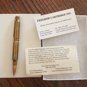 New BRASS BULLET PEN M-14 7.62 X 51 (.308)
